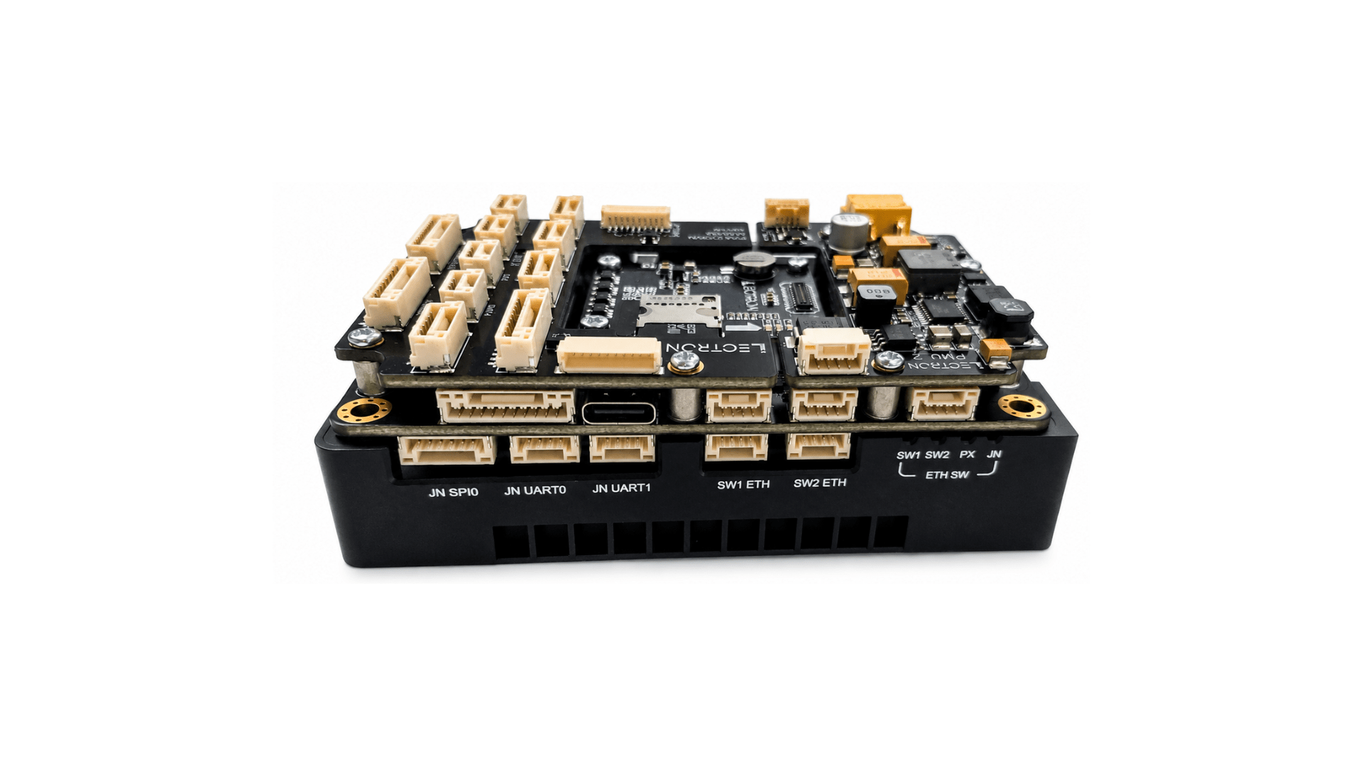 Board stack seated in the bottom case