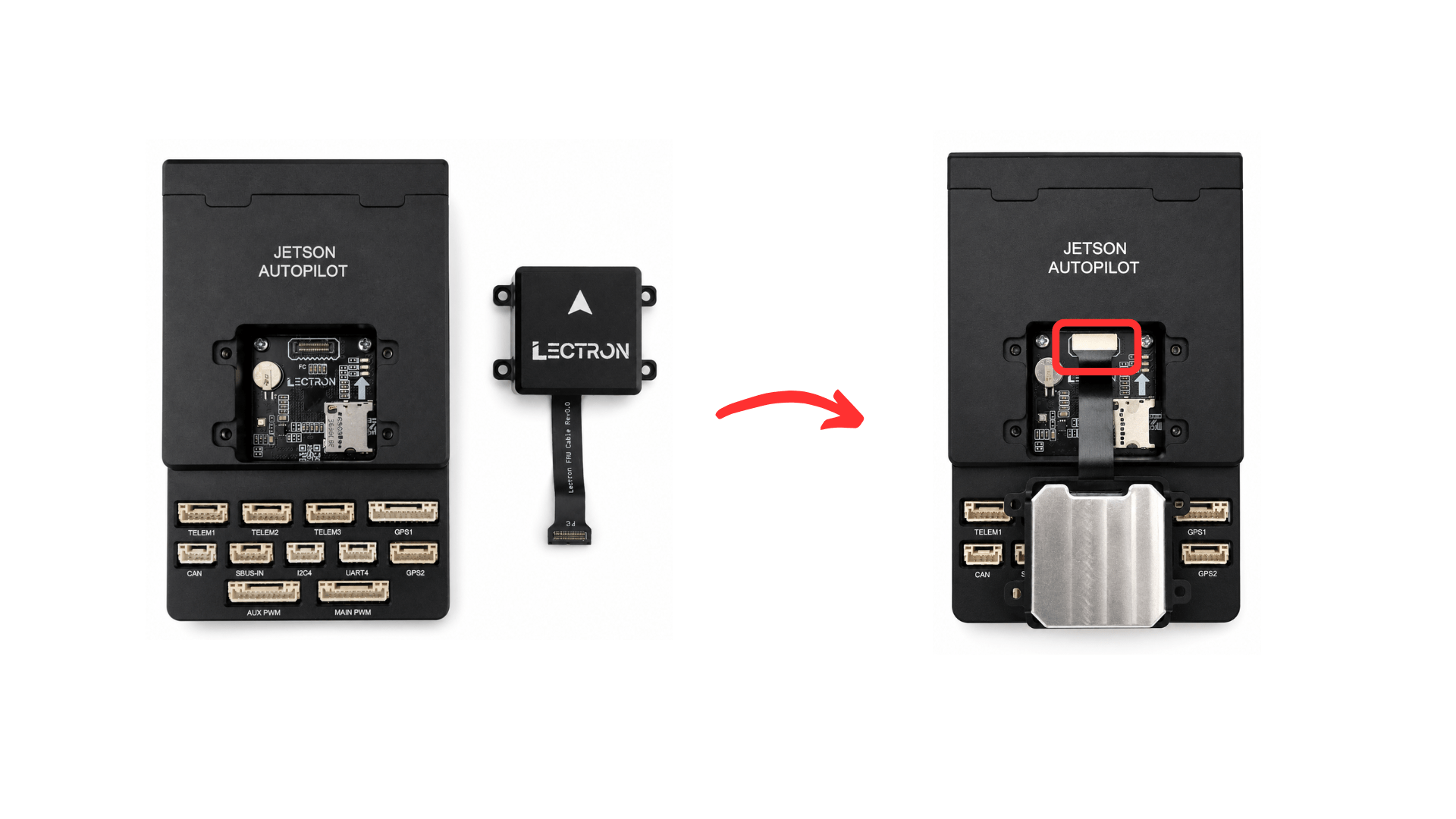 IMU board and flex cable connection
