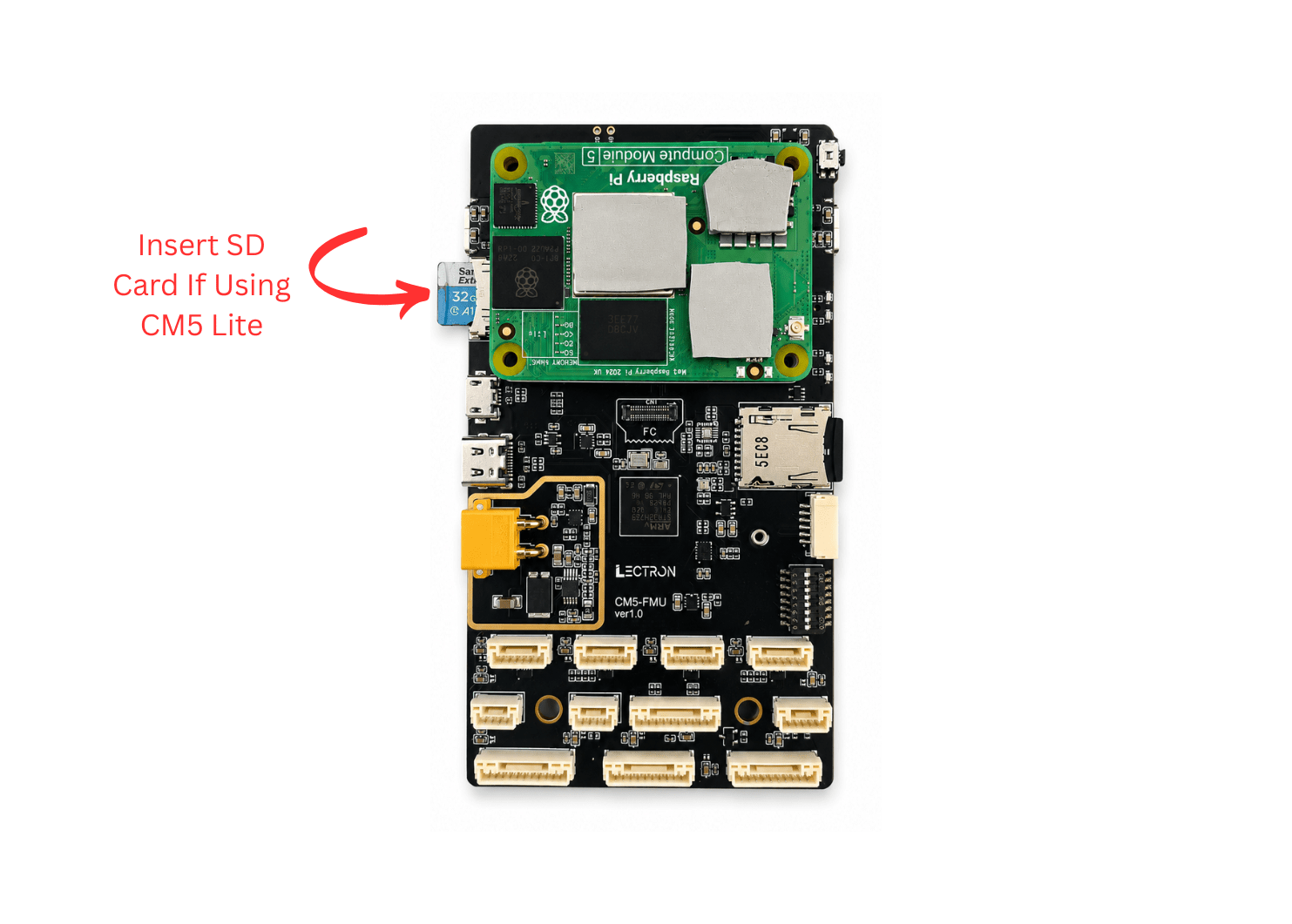 Insert SD card for CM5 Lite